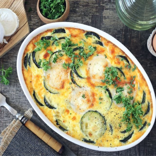 Flan de courgettes et chèvre - texture modifiée